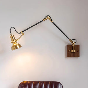 Walnut Swing Arm Lamp