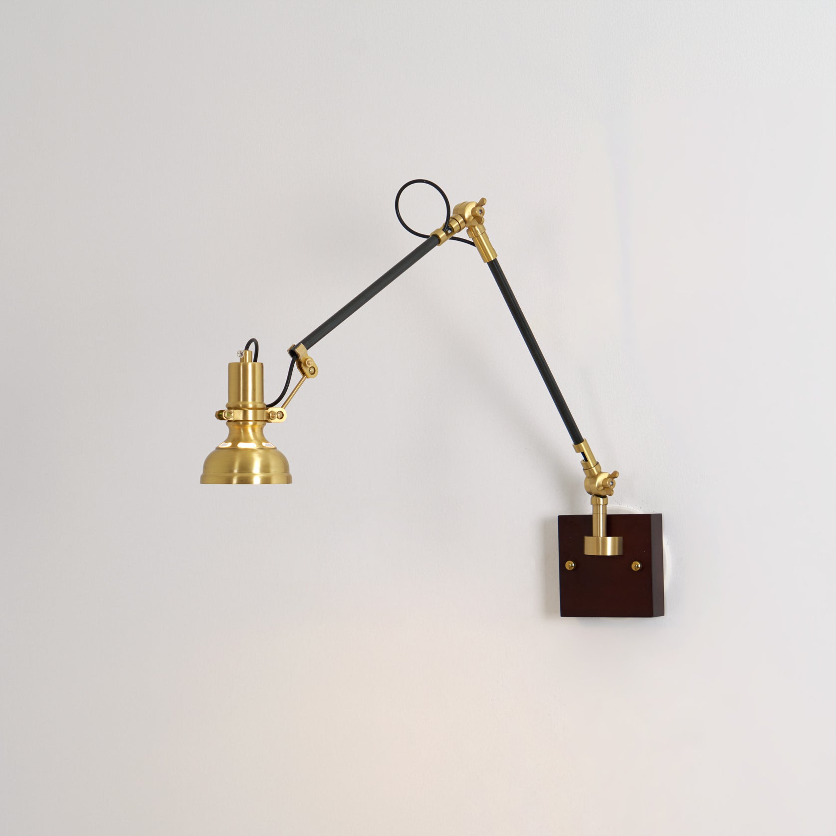 Walnut Swing Arm Lamp