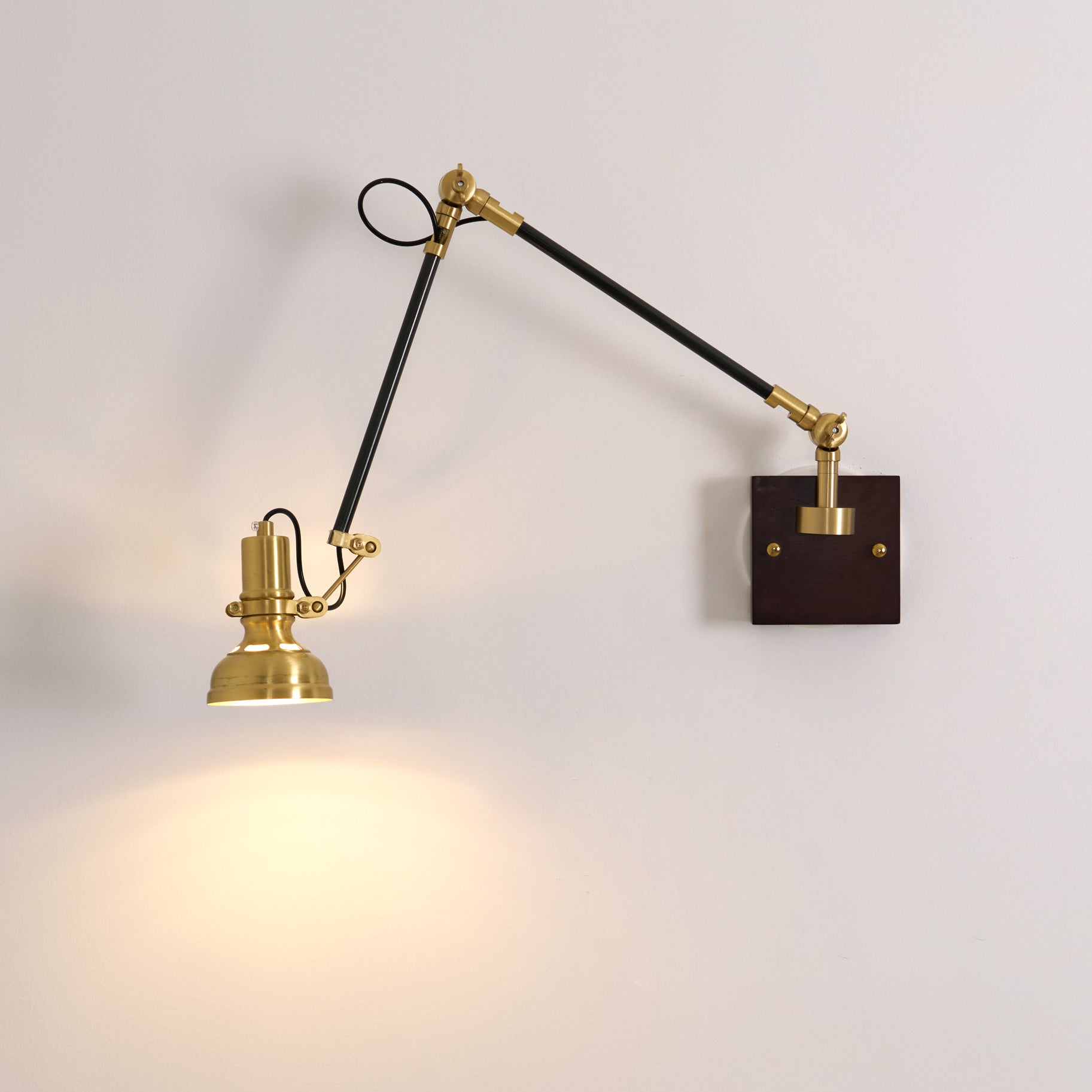 Walnut Swing Arm Lamp