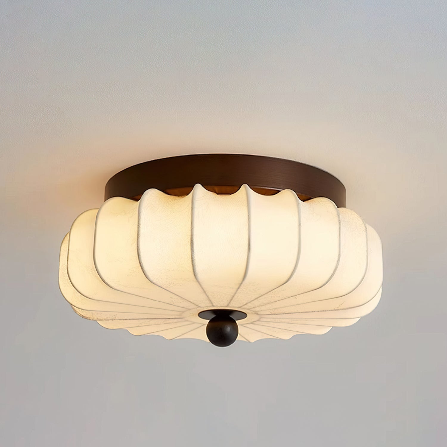 Pleated Fabric Flush Light