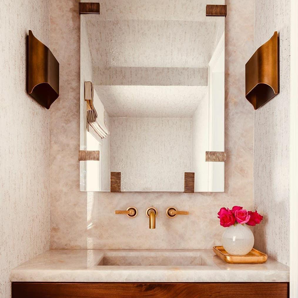 Curved Brass Sconce