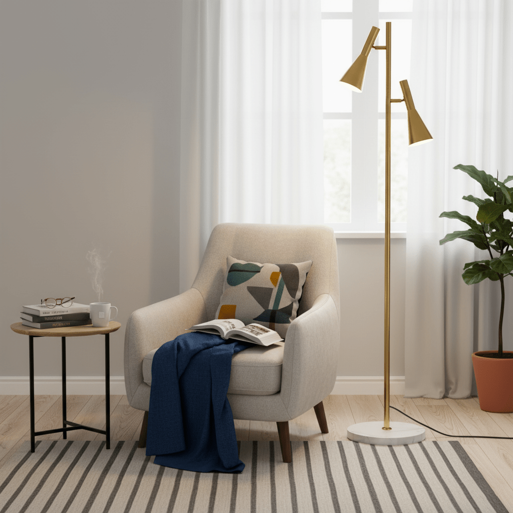 Twin Cone Marble Lamp