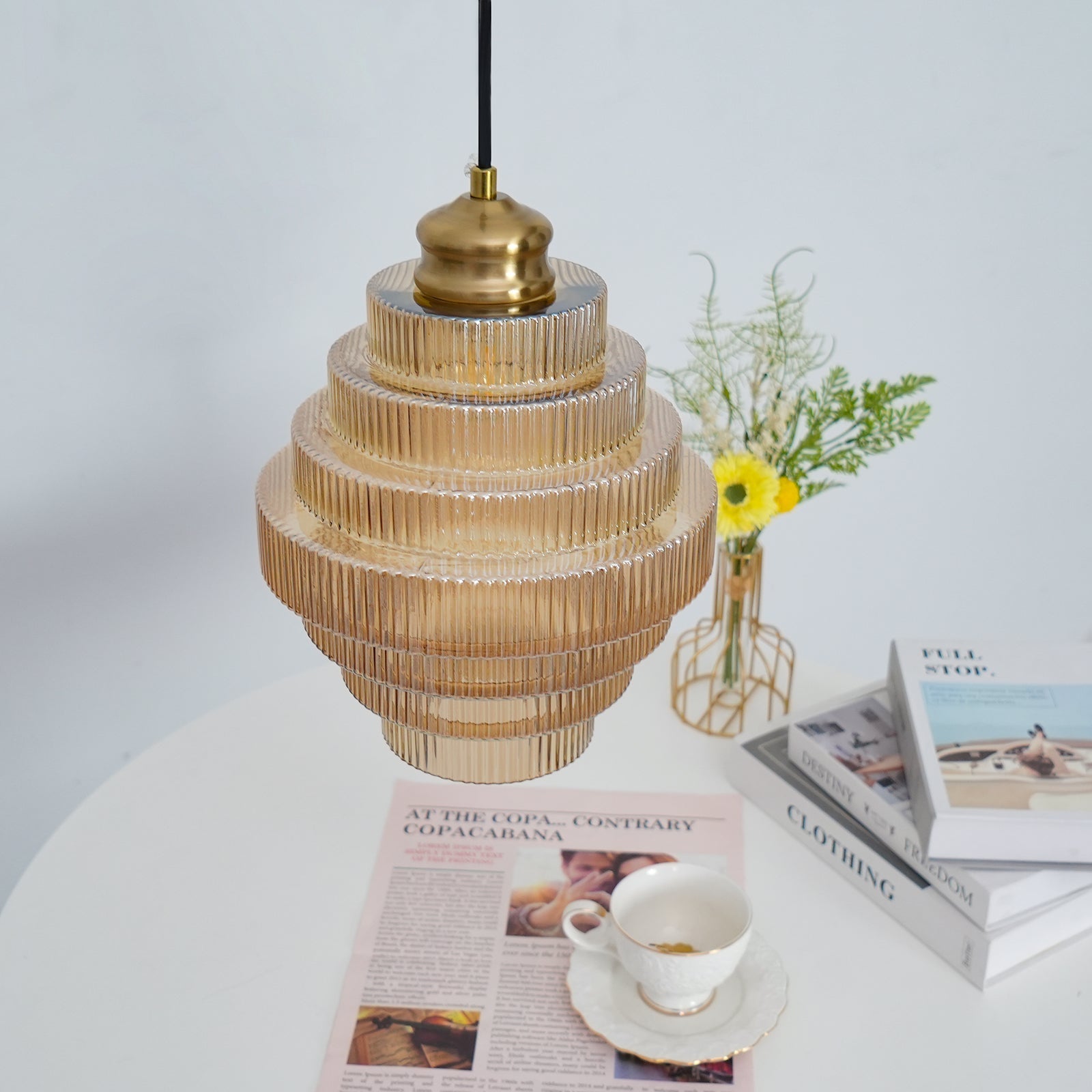 Tiered Ribbed Pendant