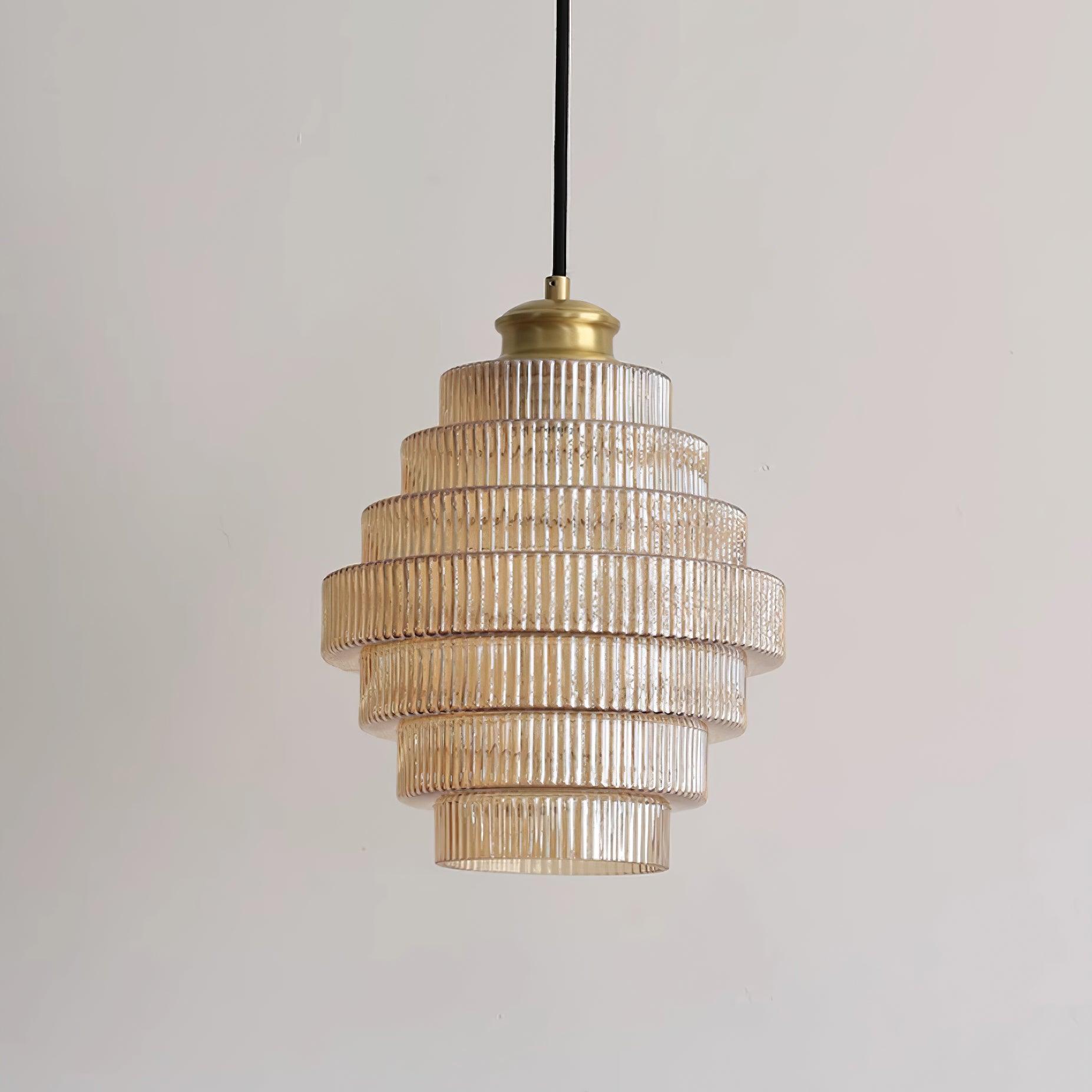 Tiered Ribbed Pendant