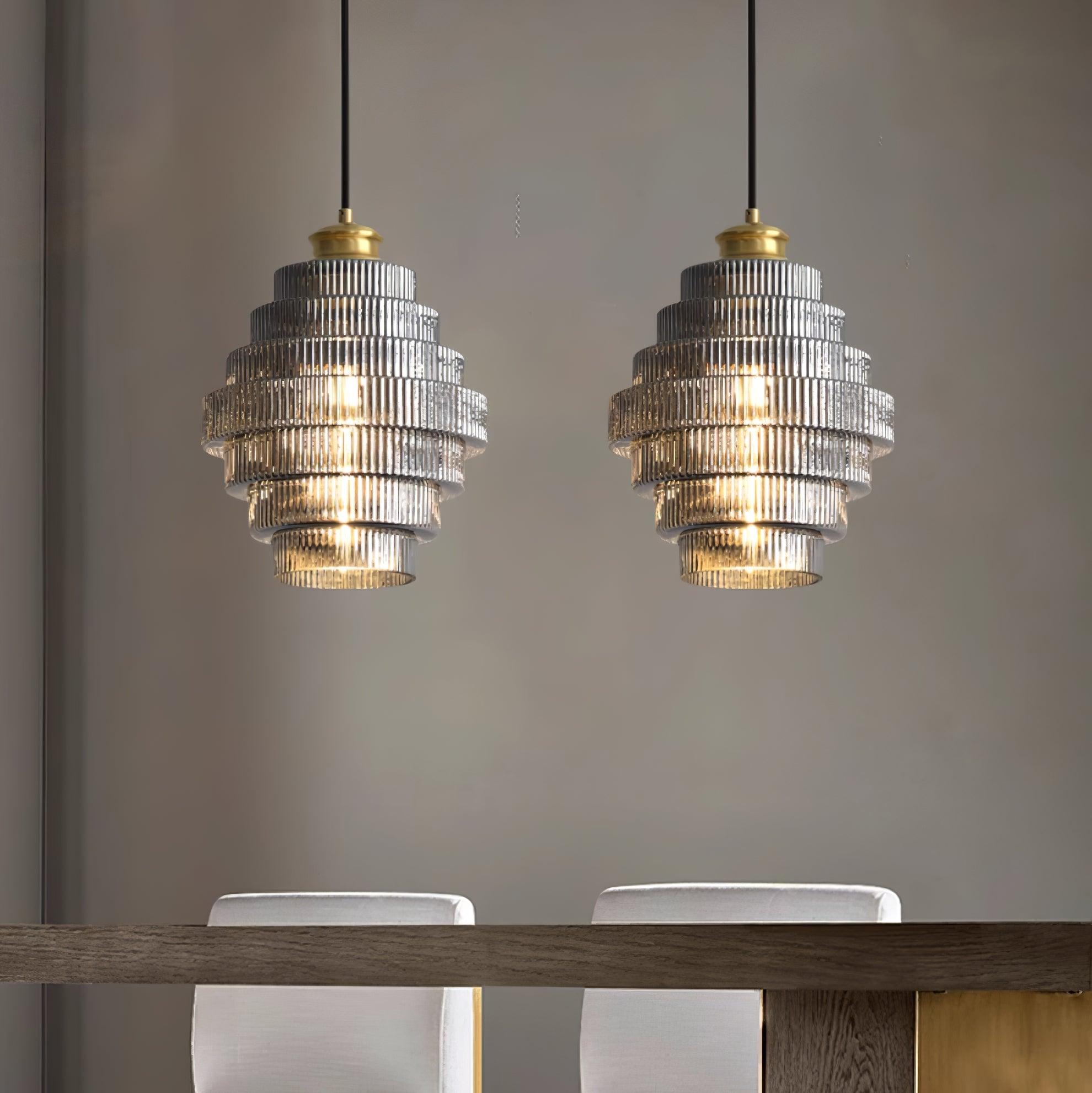 Tiered Ribbed Pendant