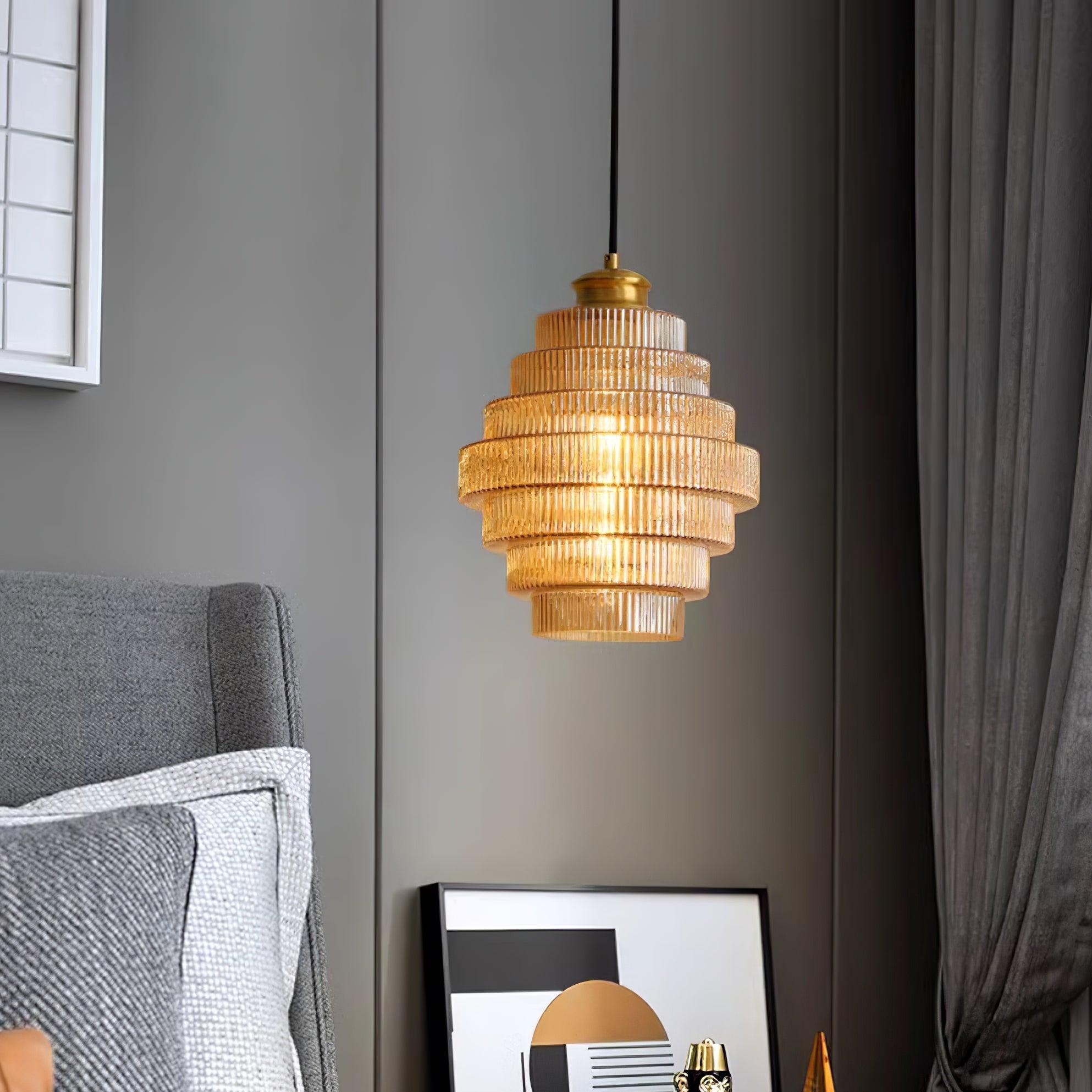 Tiered Ribbed Pendant