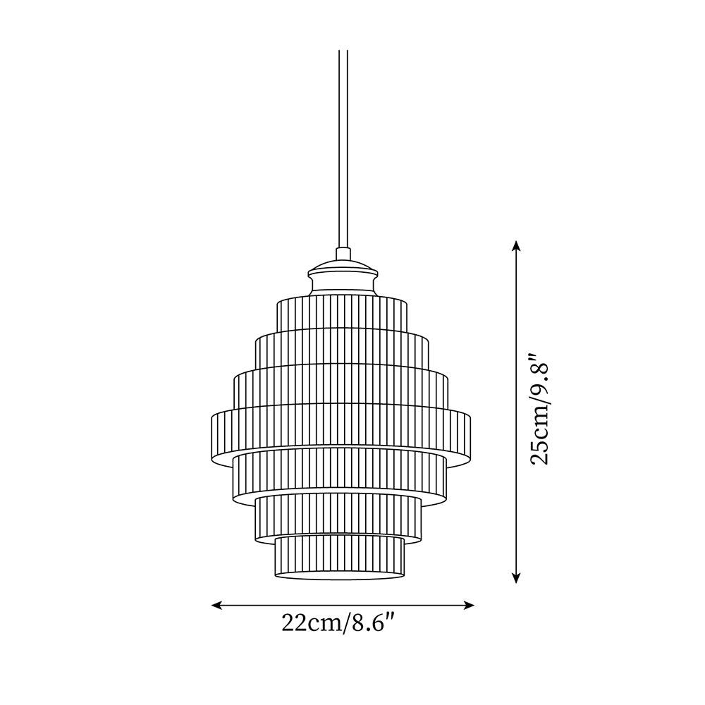 Tiered Ribbed Pendant