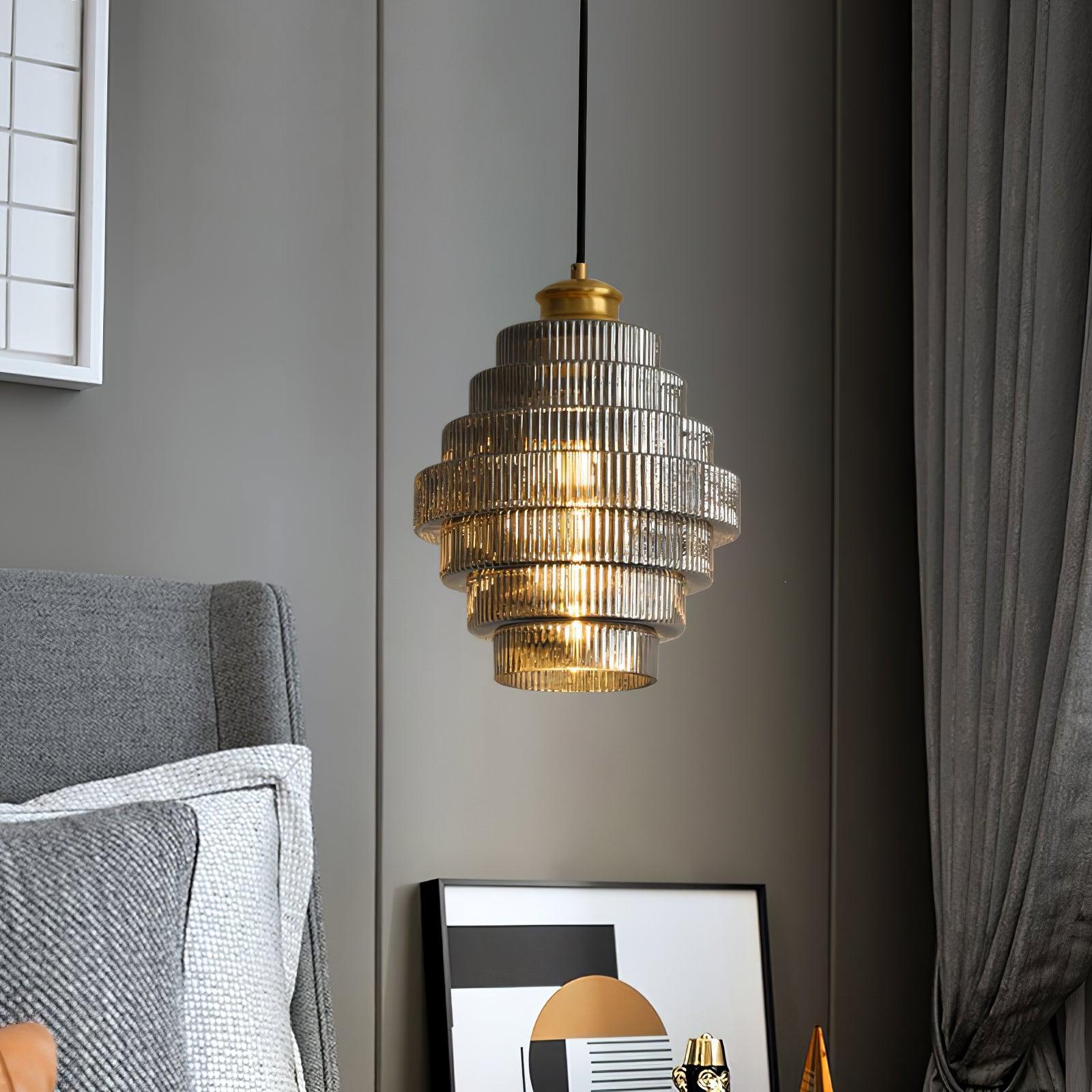 Tiered Ribbed Pendant