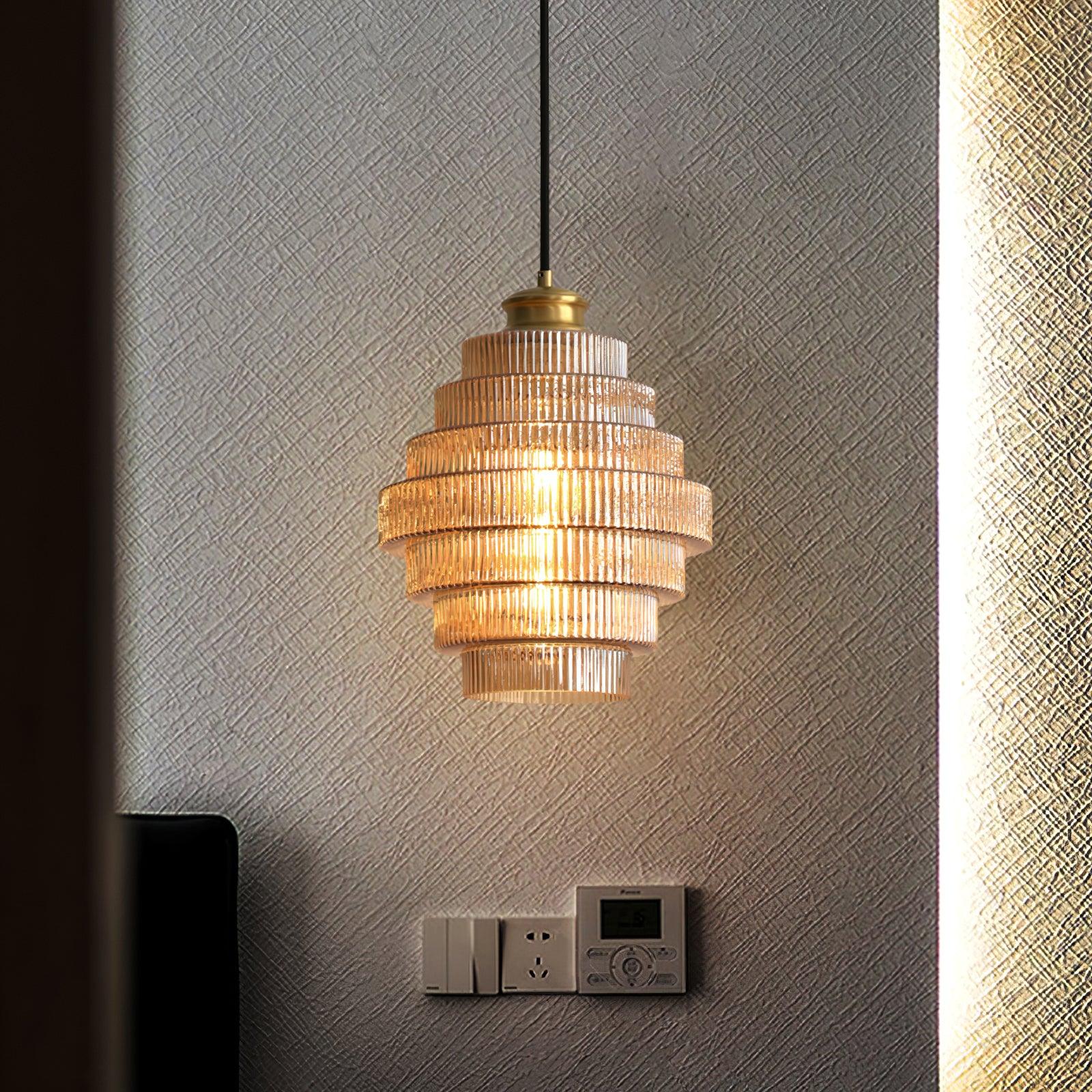 Tiered Ribbed Pendant