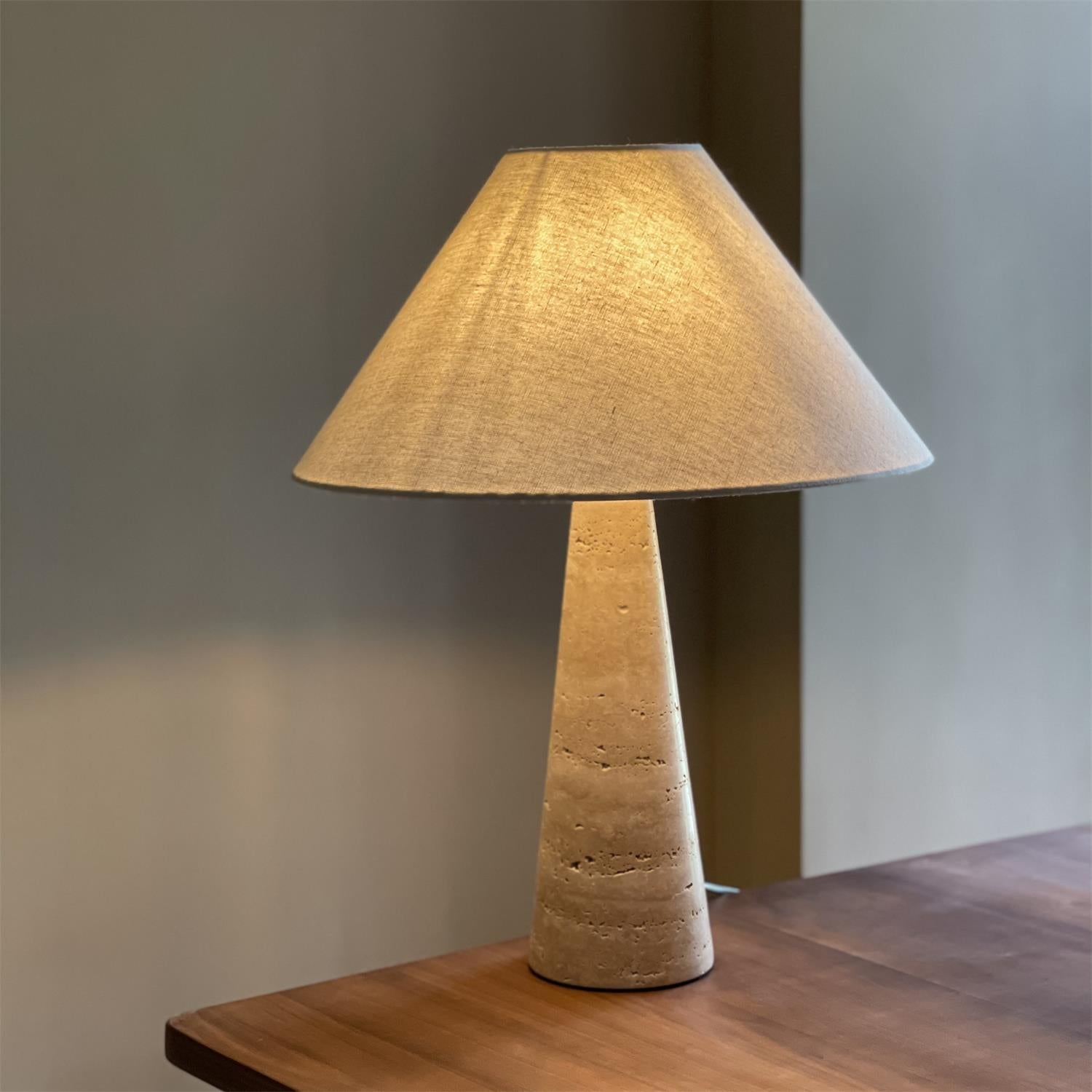 Travertine Cone Lamp