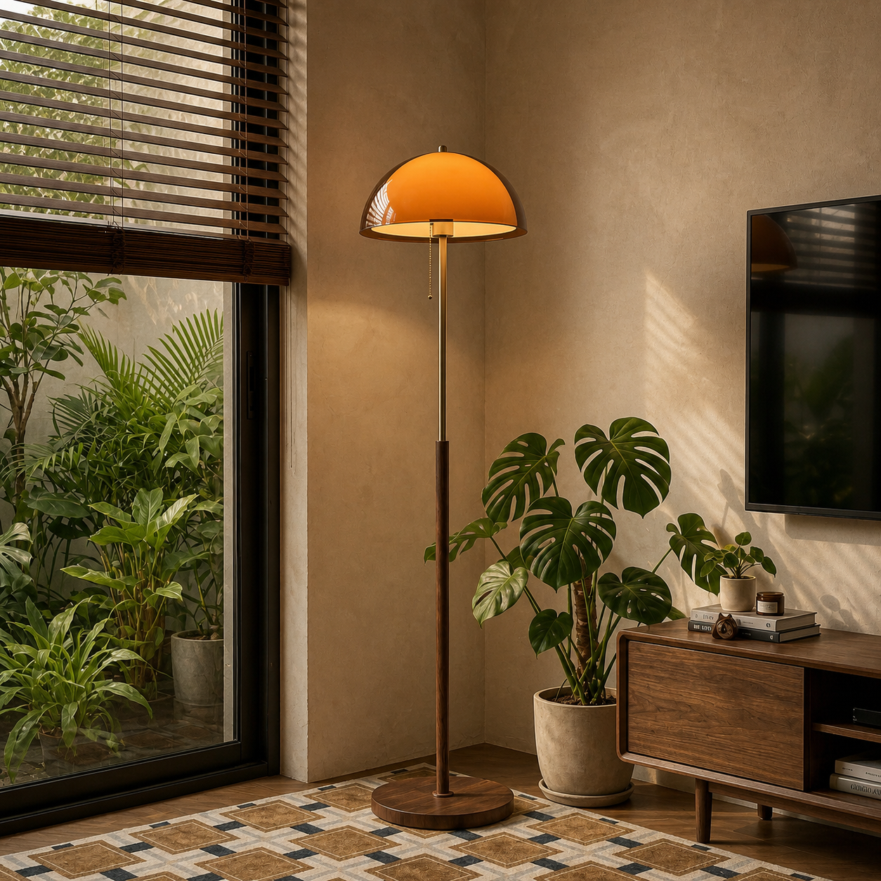 Amber Dome Floor Lamp