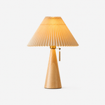 Pleated Wood Table Lamp
