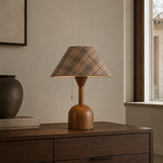 Plaid Wood Table Lamp