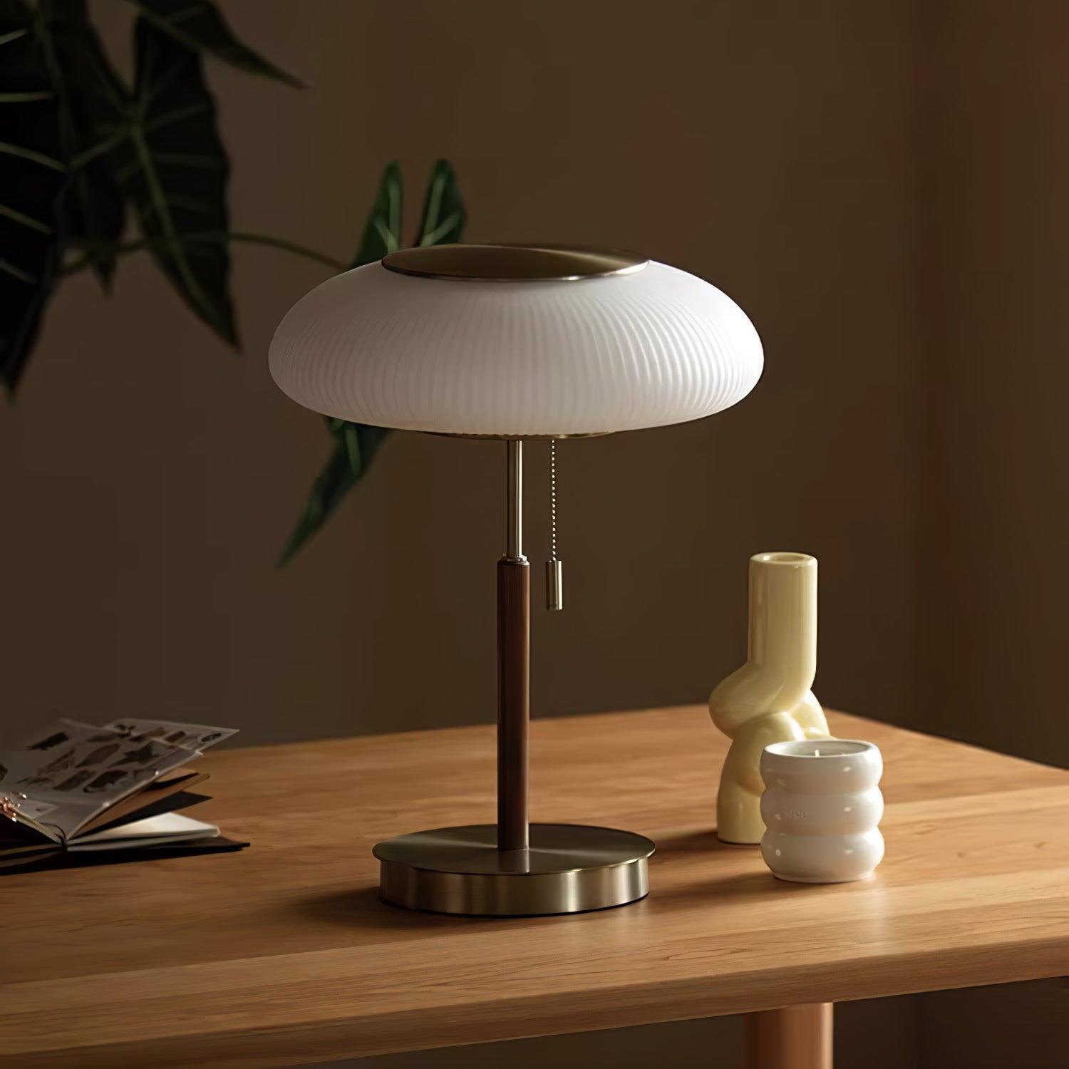 Fluted Glass Table Lamp