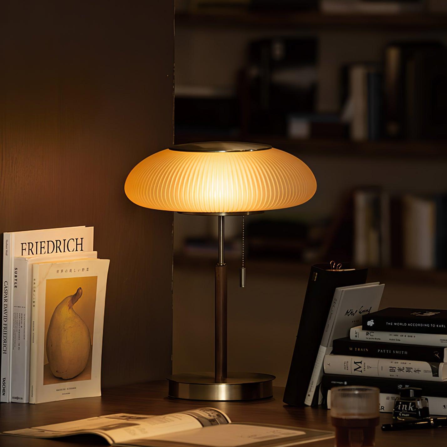 Fluted Glass Table Lamp