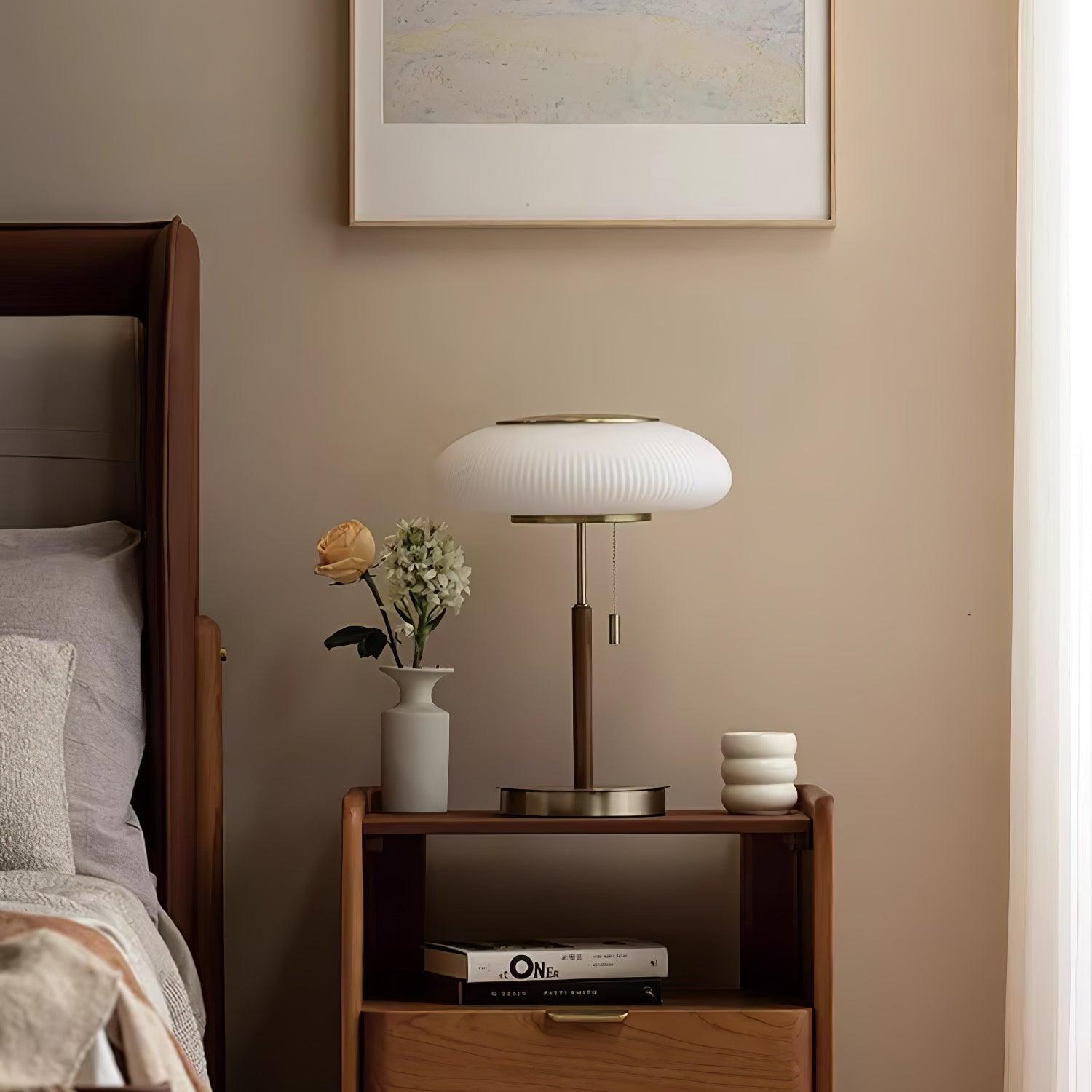 Fluted Glass Table Lamp