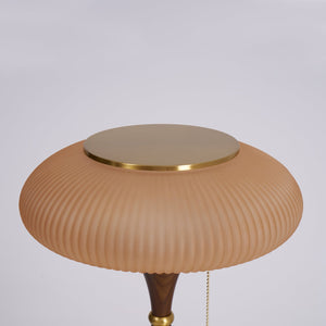 Ribbed Amber Glass Lamp