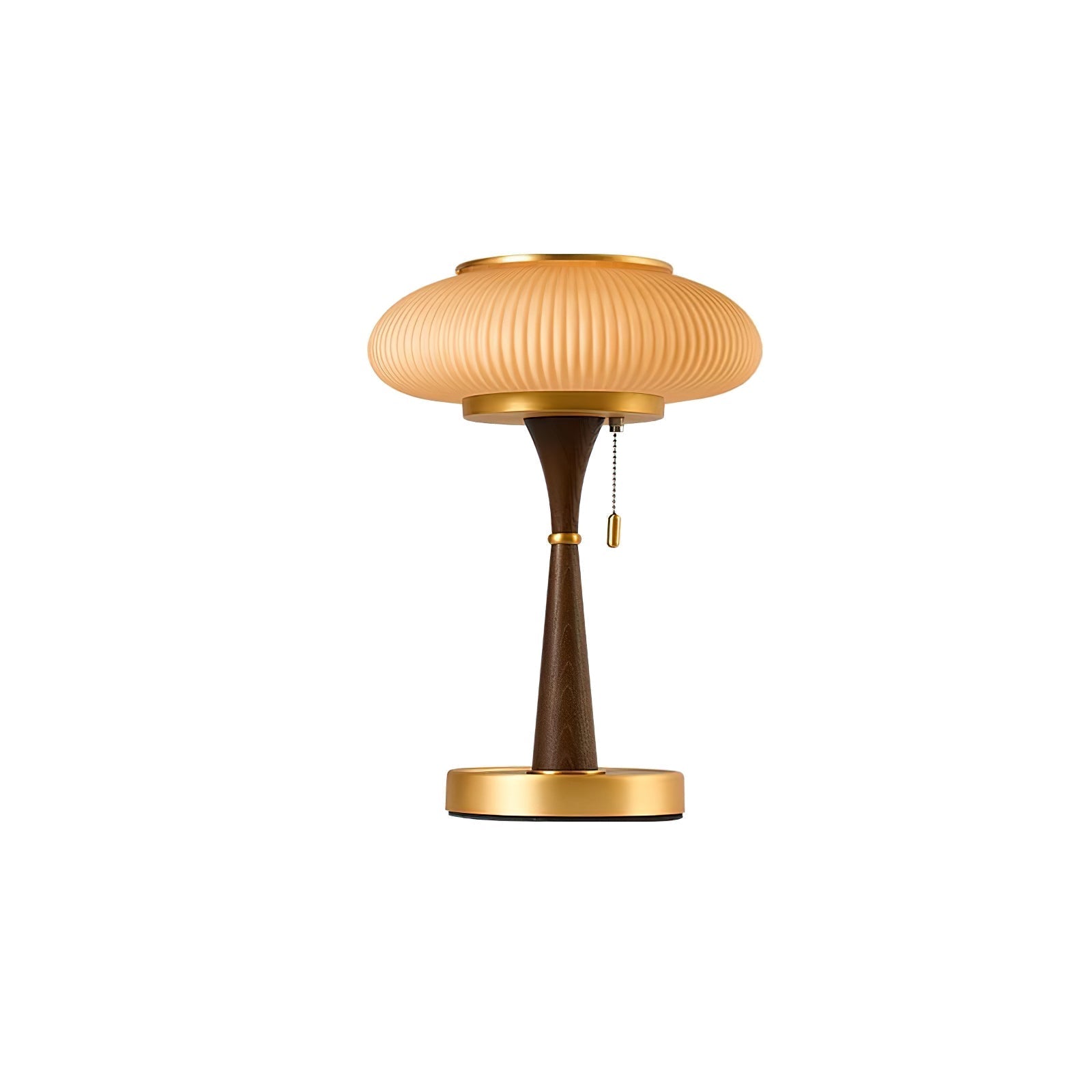 Ribbed Amber Glass Lamp