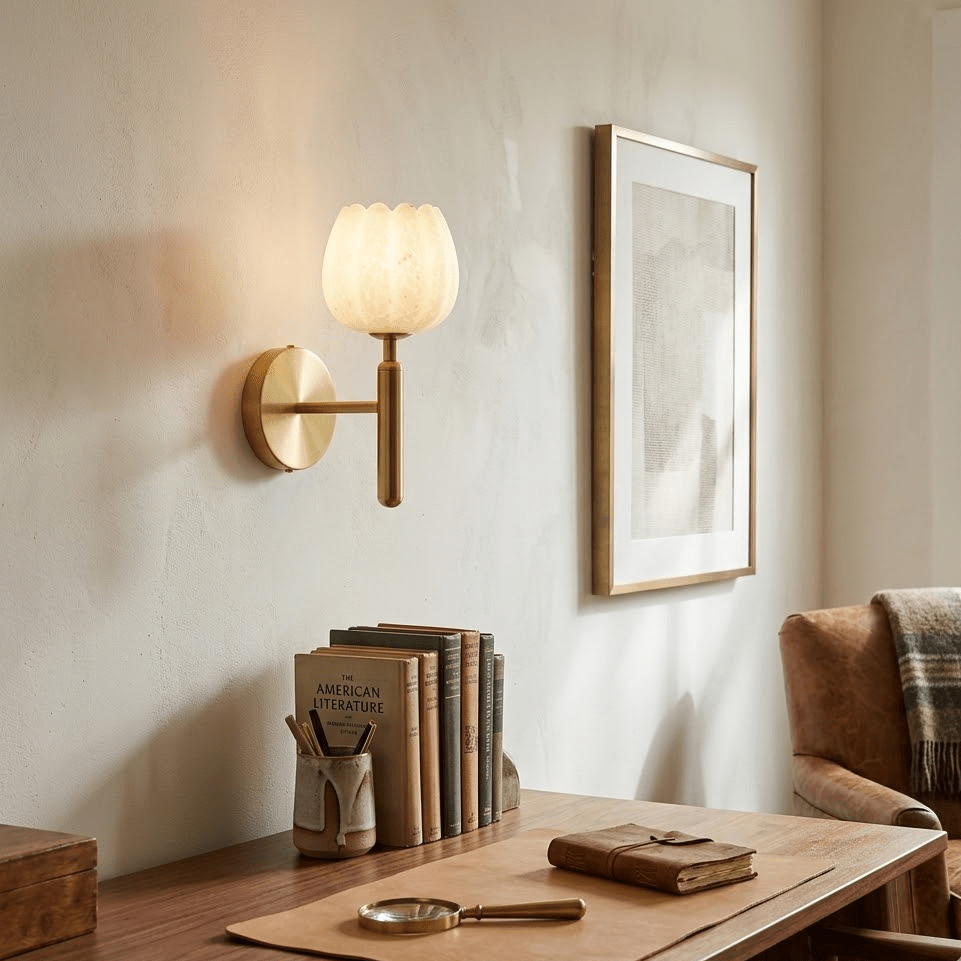 Alabaster Petal Sconce