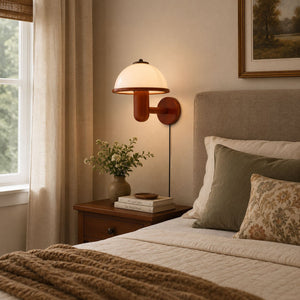 Mushroom Oak Wall Lamp
