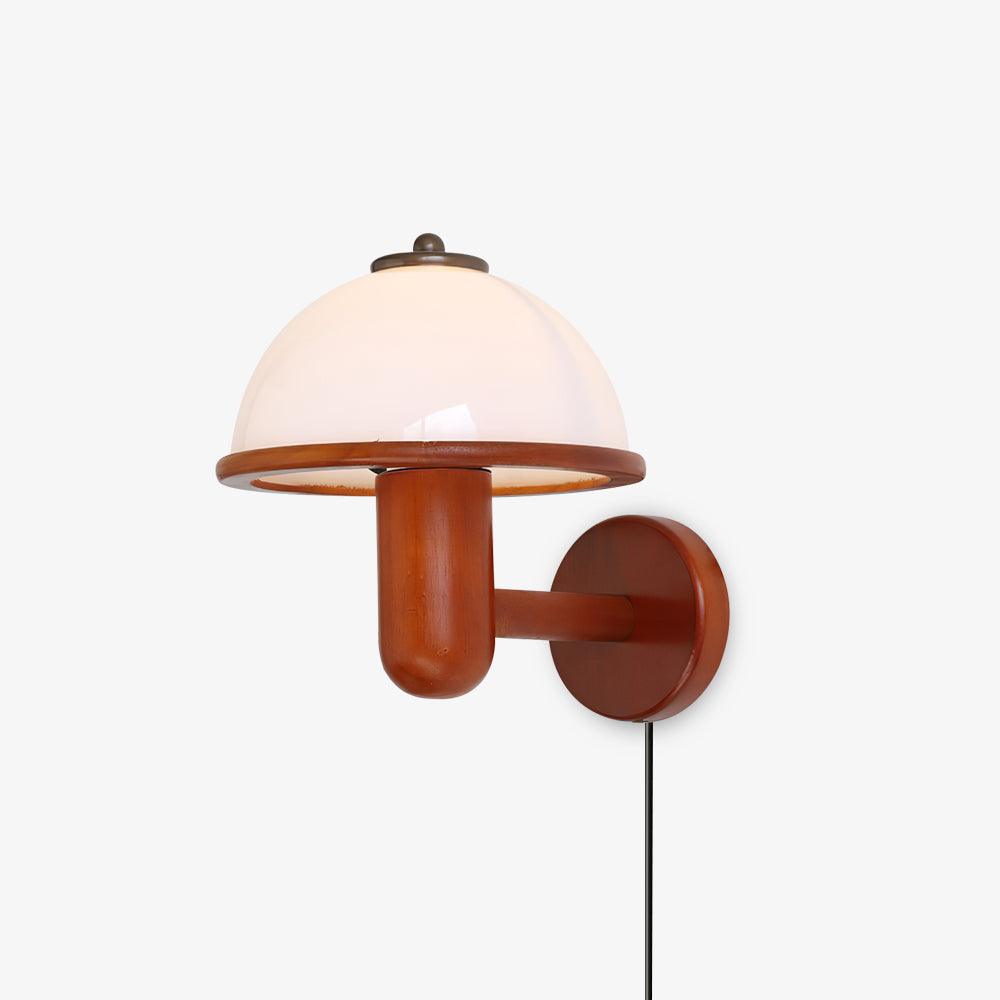 Mushroom Oak Wall Lamp