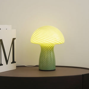 Ribbed Glass Mushroom Lamp