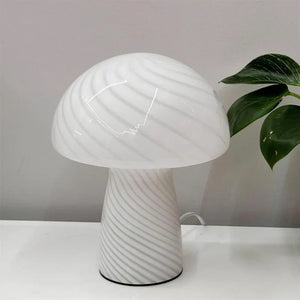 Ribbed Glass Mushroom Lamp