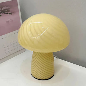 Ribbed Glass Mushroom Lamp