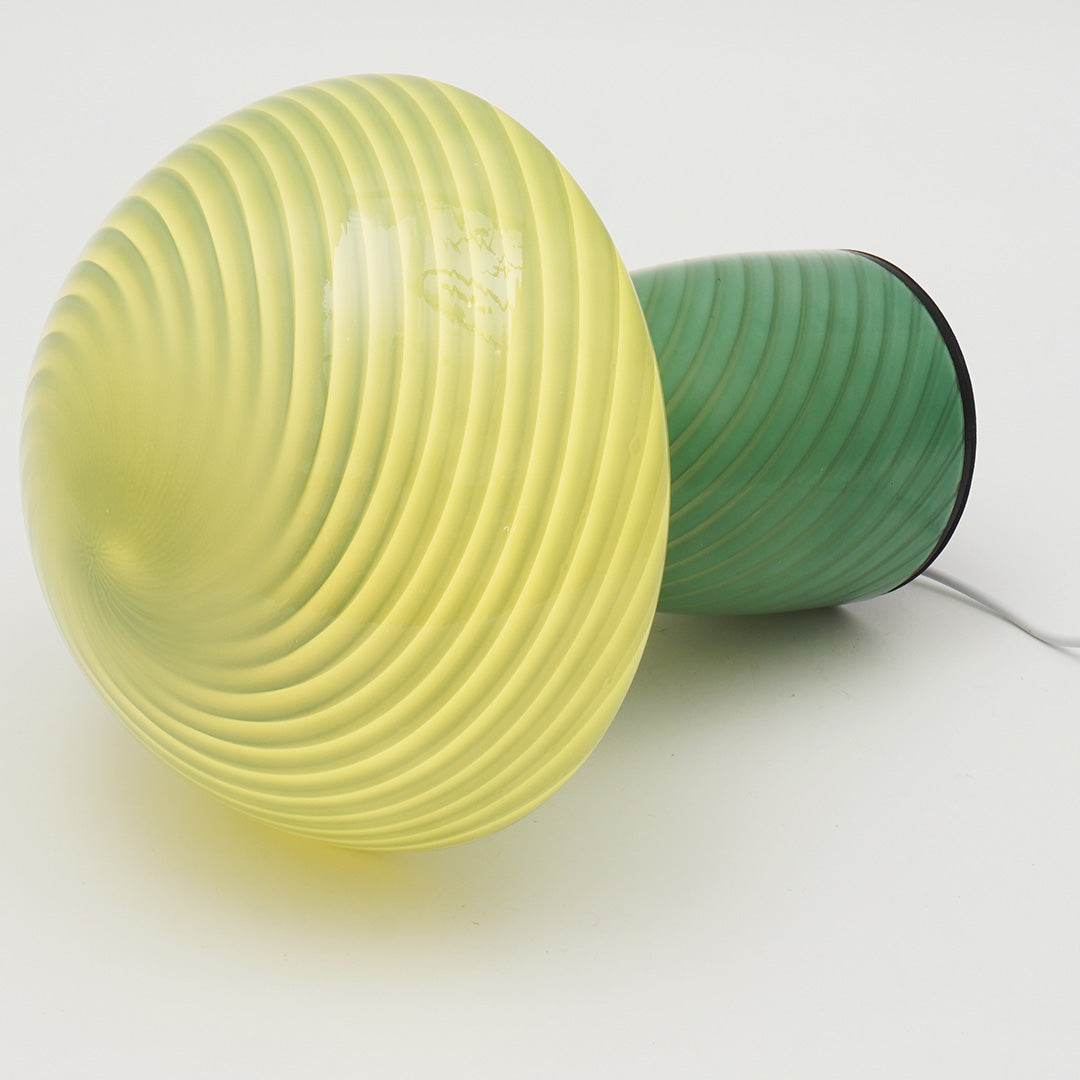 Ribbed Glass Mushroom Lamp