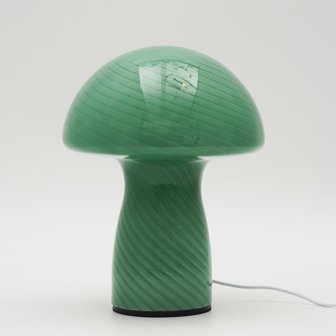 Ribbed Glass Mushroom Lamp