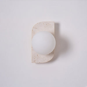 Travertine Globe Wall Sconce