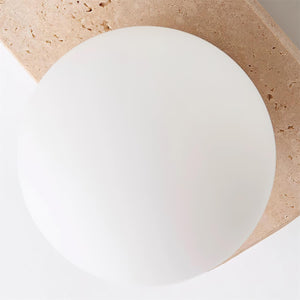 Travertine Globe Wall Sconce