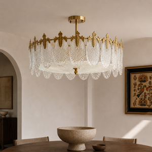 Textured Glass Chandelier