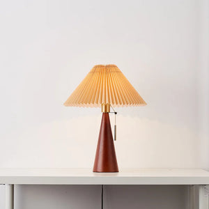 Pleated Wood Table Lamp