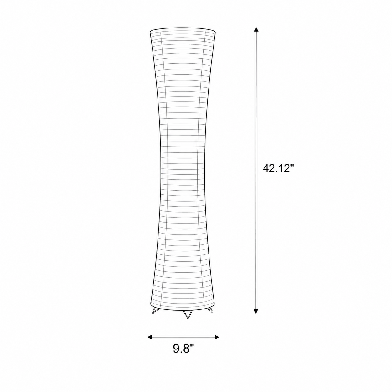Ribbed Ivory Floor Lamp