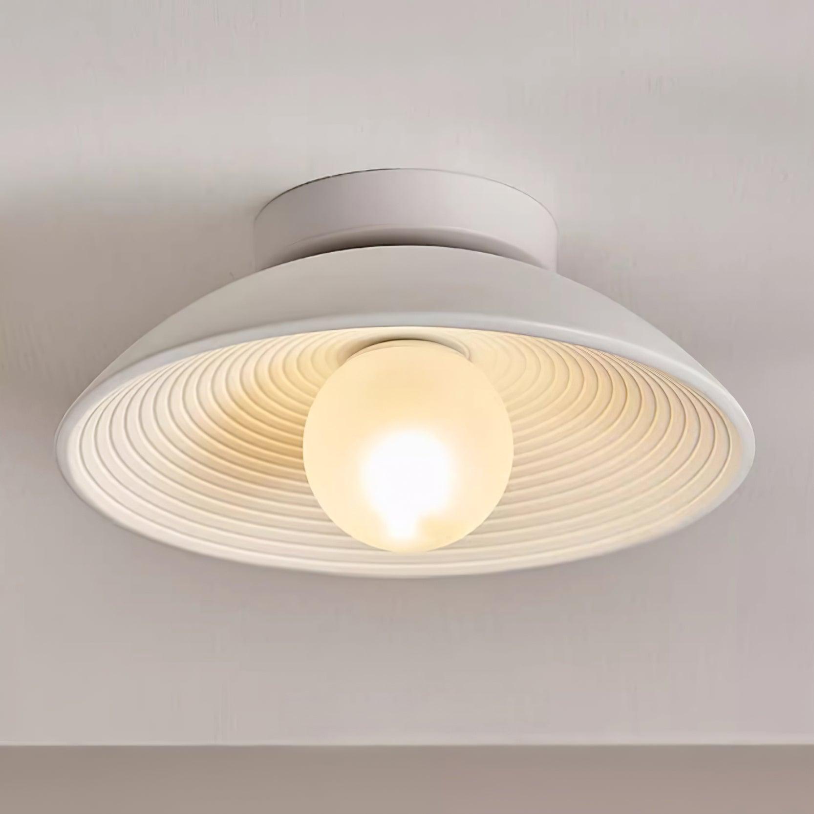 Ribbed Orb Ceiling Light