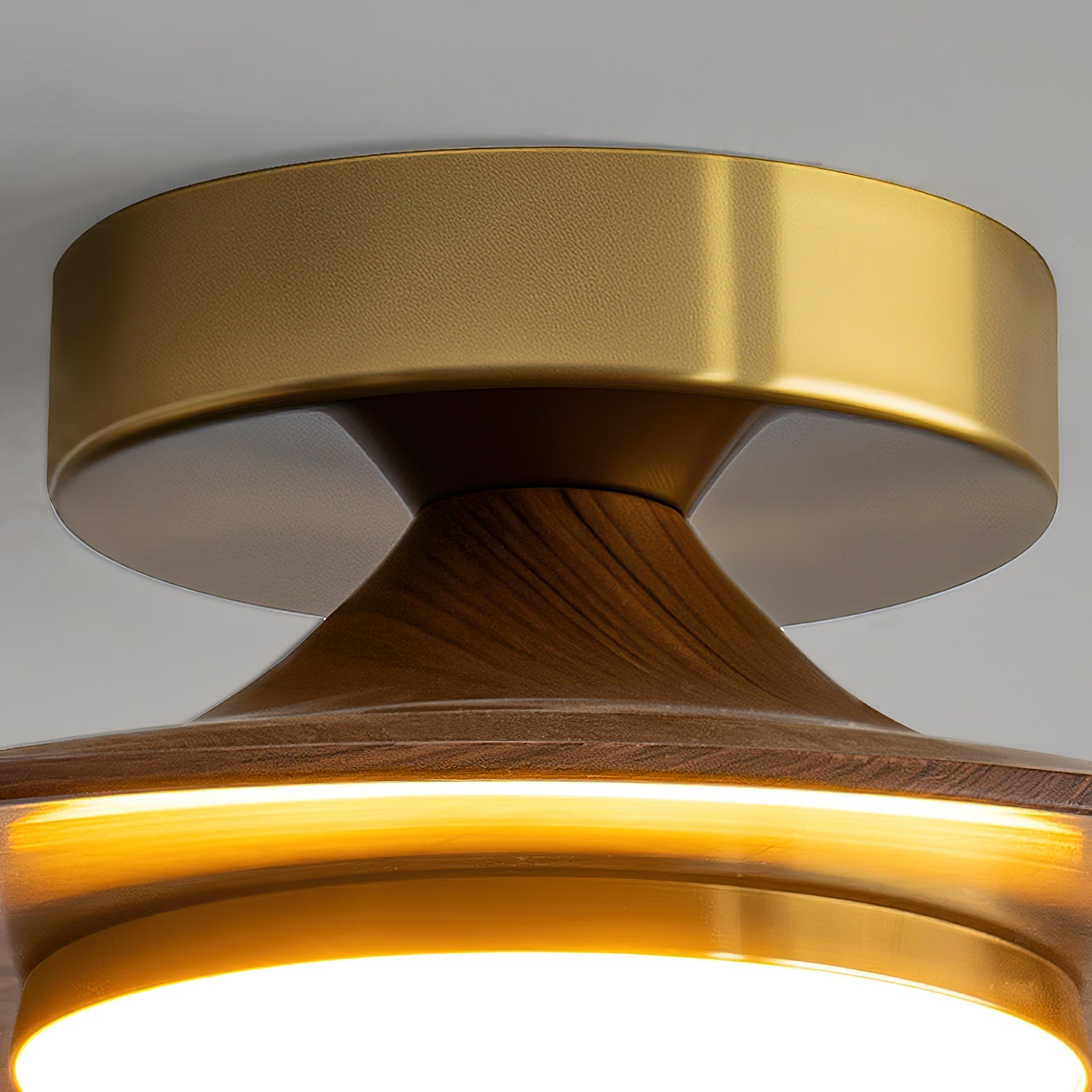 Walnut Disc Ceiling Light
