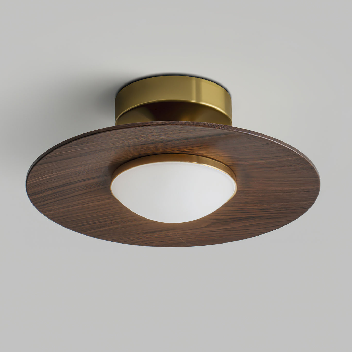 Walnut Disc Ceiling Light
