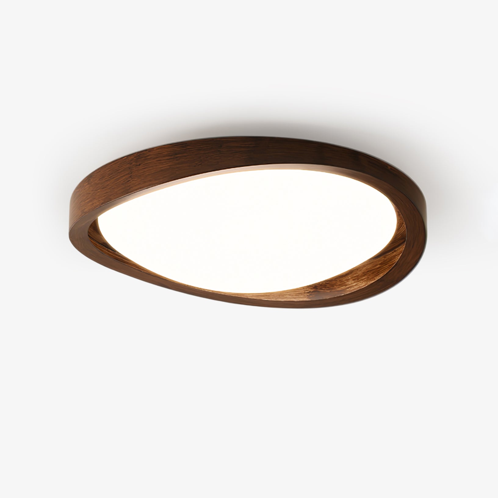 Walnut Halo Flush Light