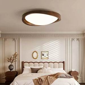 Walnut Halo Flush Light