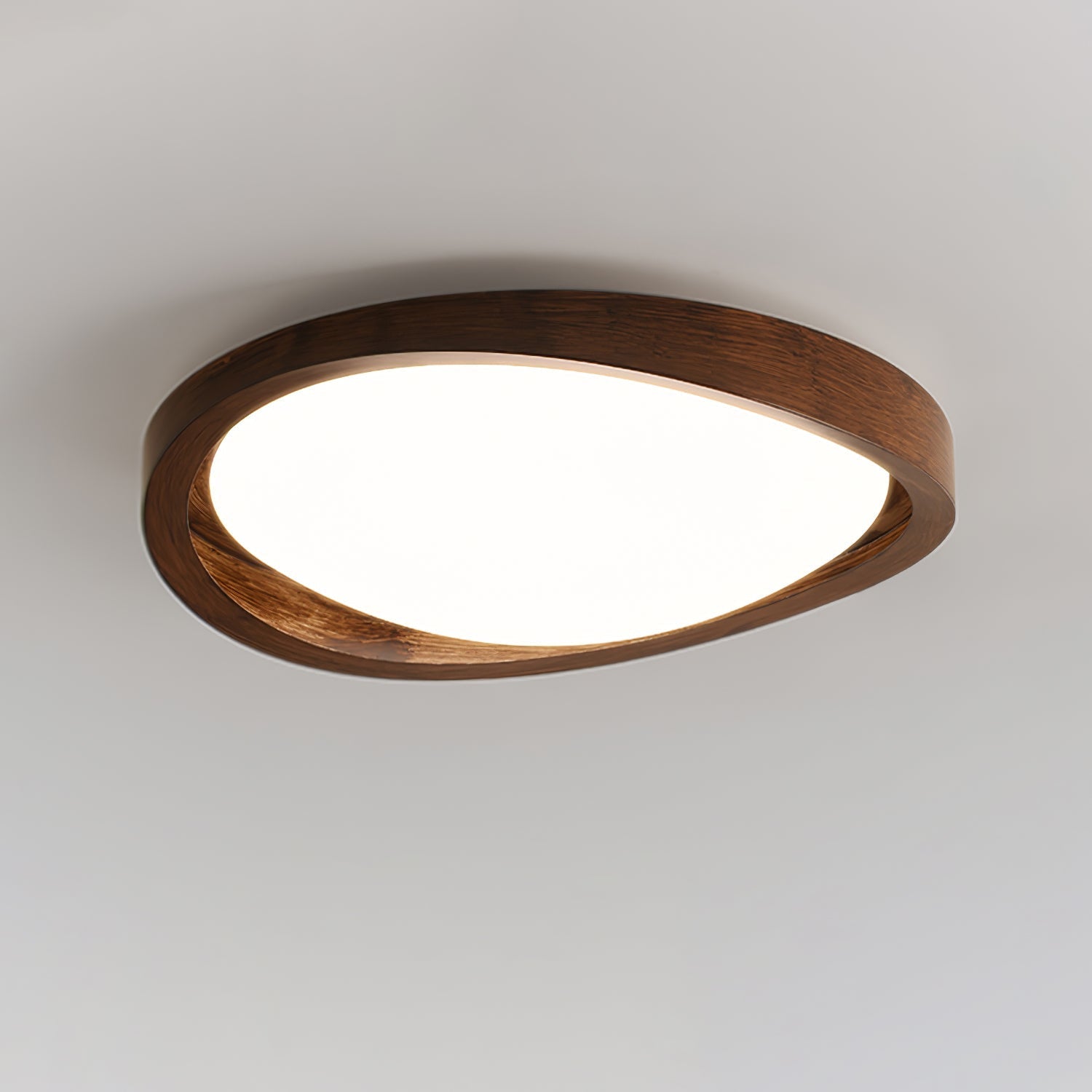 Walnut Halo Flush Light