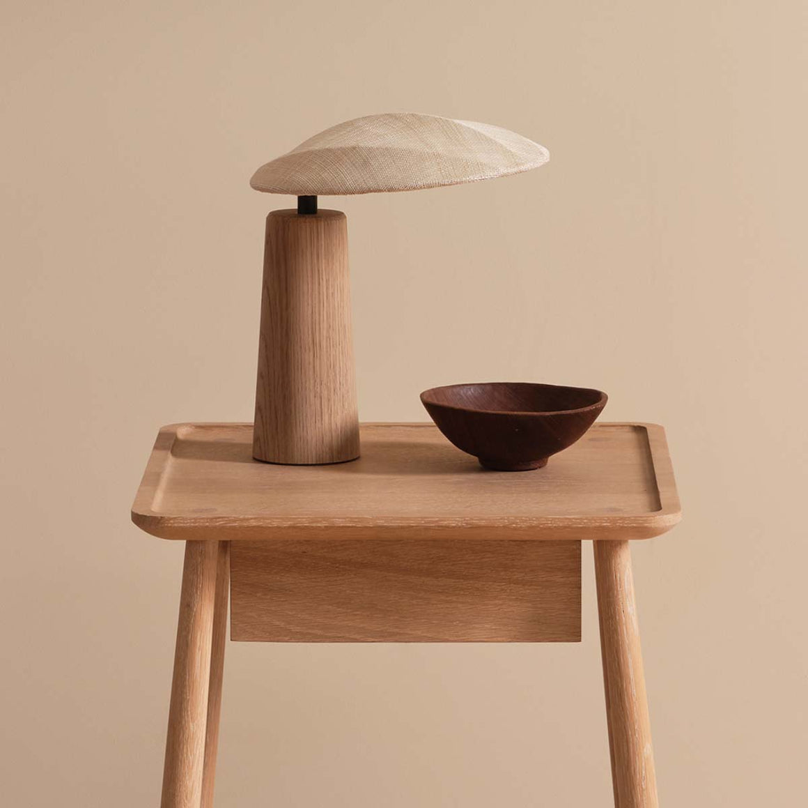 Sculpted Wood Table Lamp