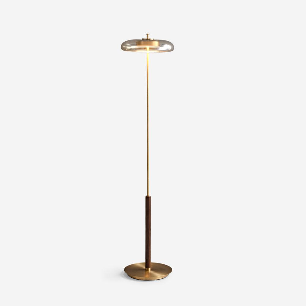 Amber Brass Floor Lamp