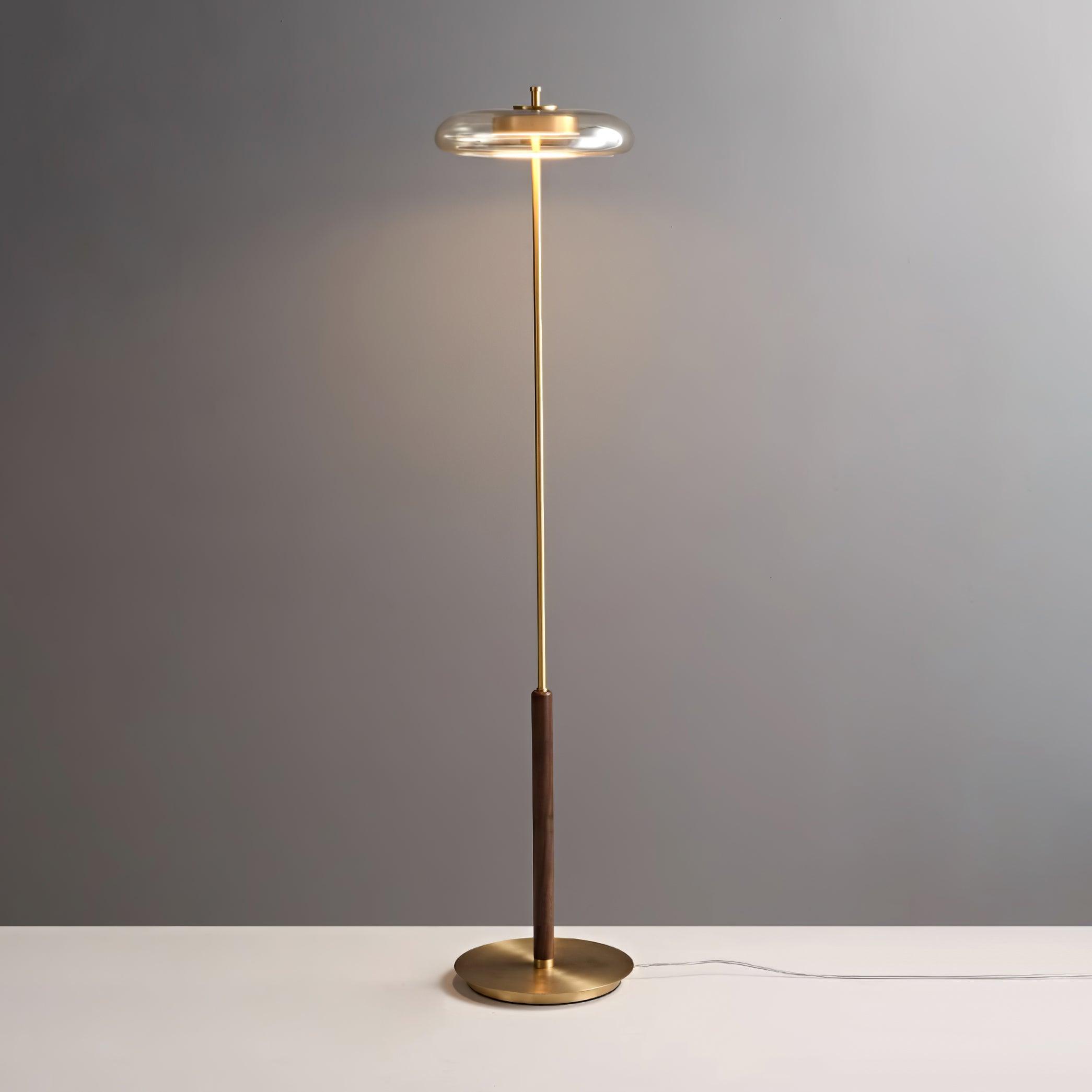 Amber Brass Floor Lamp