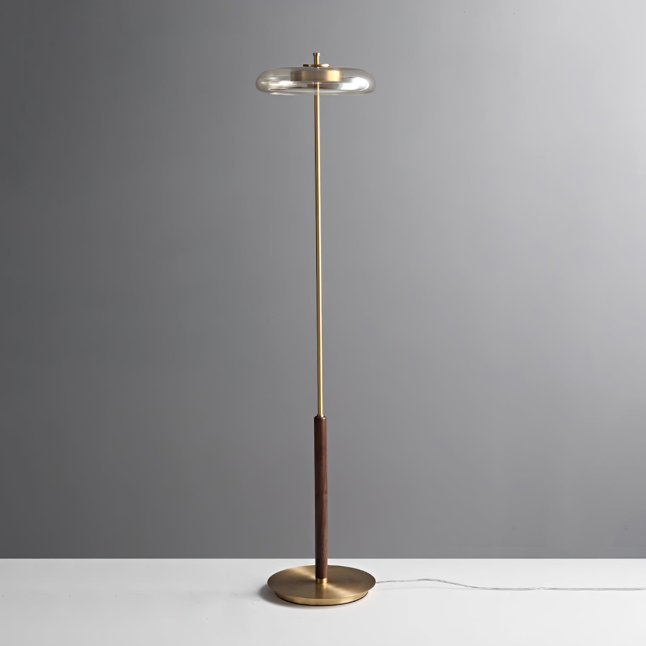 Amber Brass Floor Lamp