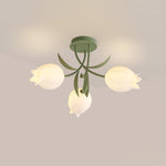 Velora Multi-Head Ceiling Light - Green & Acrylic Lampshade