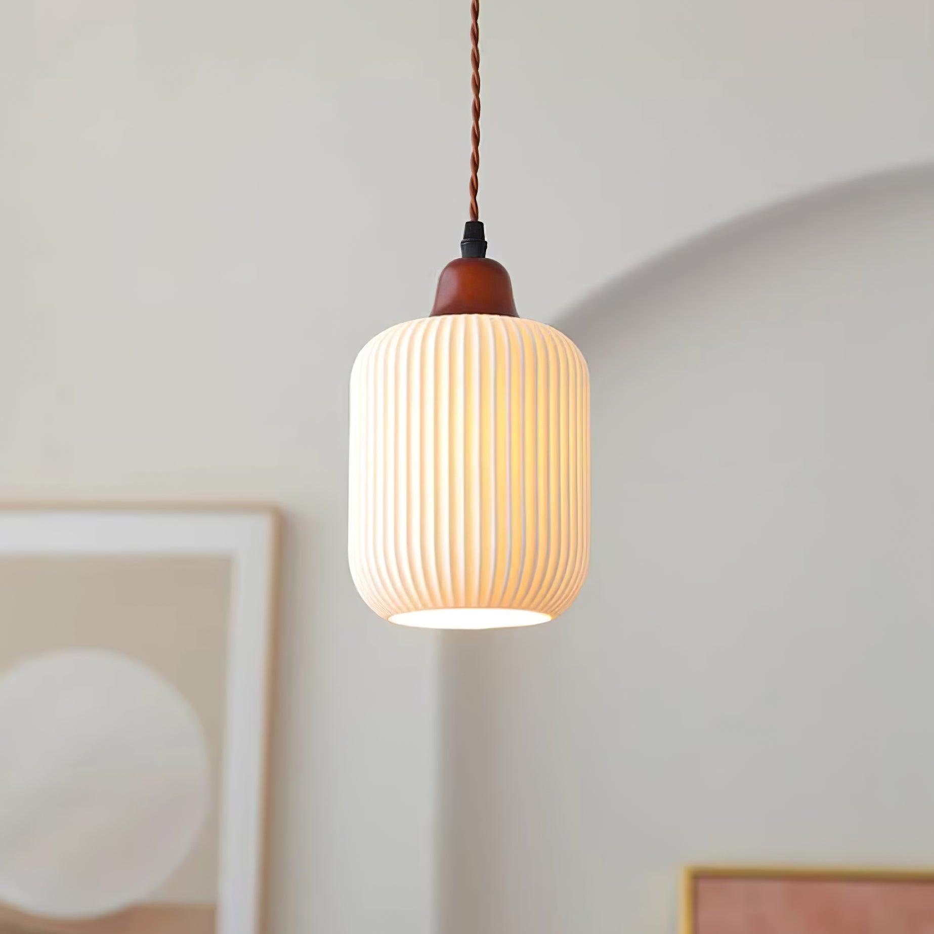 Fluted Ceramic Pendant