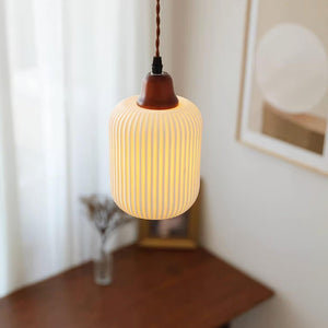 Fluted Ceramic Pendant