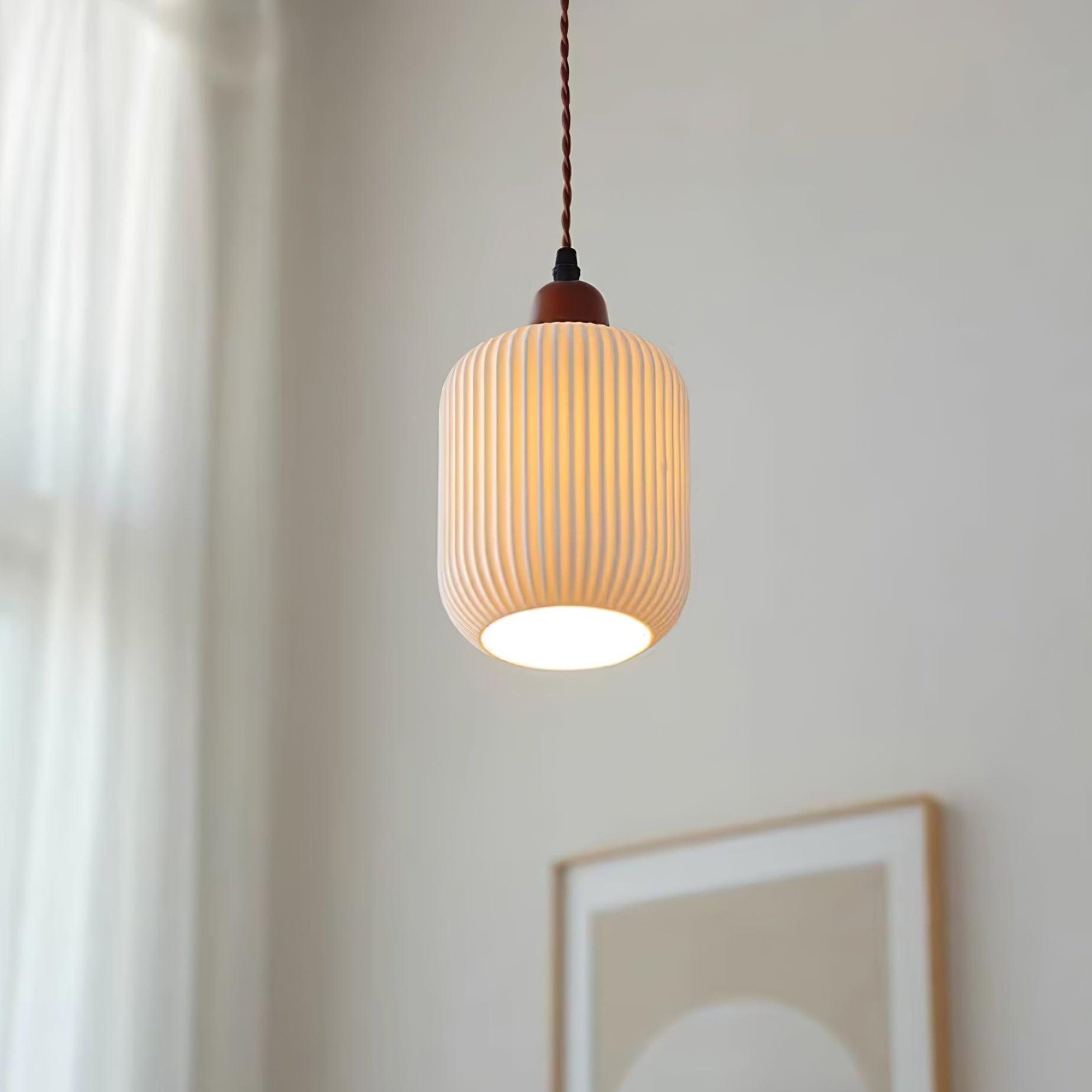 Fluted Ceramic Pendant