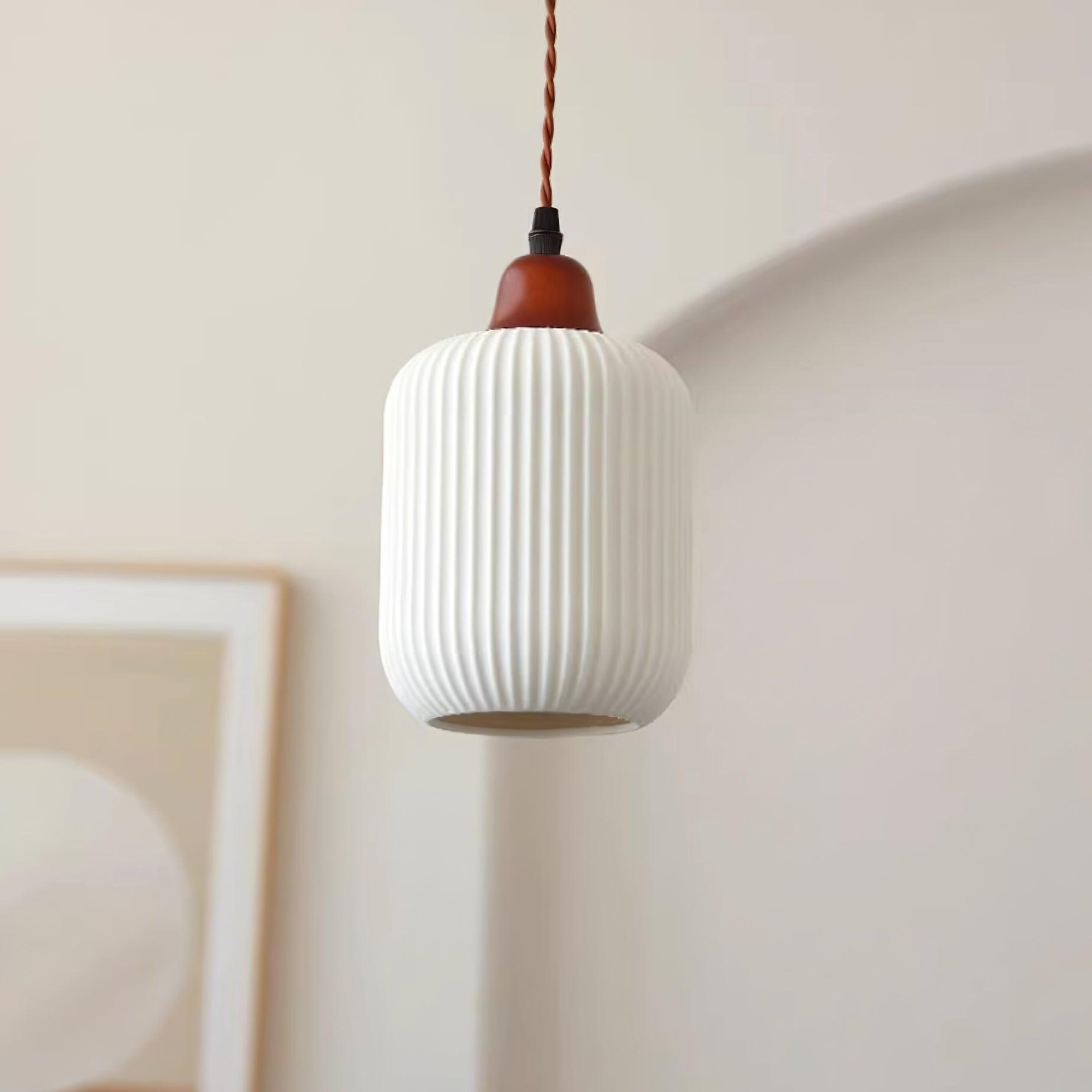Fluted Ceramic Pendant